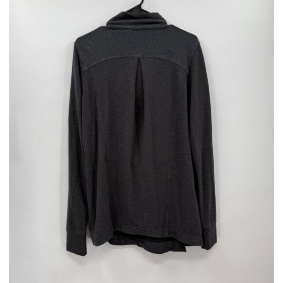 Lululemon Womens Open Cardigan Size 12 Stretch Modal Jersey Wrap Jacket gray - Picture 13 of 14